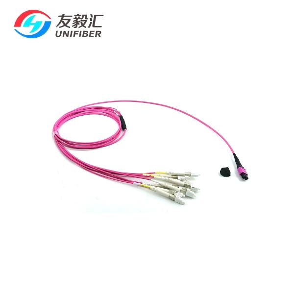 8 Fiber MPO to 4xLC Duplex Breakout Patch Cord Multimode OM4 1m 3m 5m