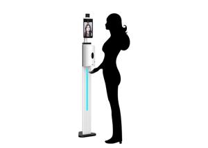 Digital 0.3m 0.5m Infrared Temperature Kiosk Stand Metal Plate