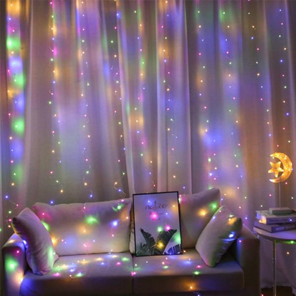Eight Function LED Curtain Light String for Christmas Decoration PVC Lamp Body