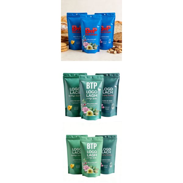Custom Matte High-Barrier Hanging Hole Stand-Up Pouch - Moisture-Proof Food Grade Resealable Packaging for Snacks & Dry Goods