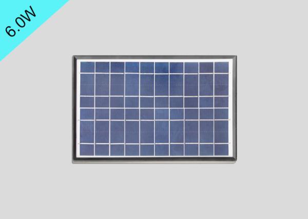 5V Monocrystalline Silicon Solar Panels 6w Glass Front Cover With Plastic Frame