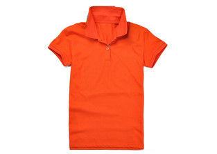 Short Sleeve Cotton Polo Shirts , Corporate Polo Shirt Design Double Layer Collar