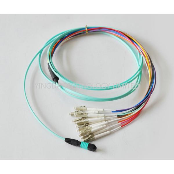 Asamblea de cable plana con varios modos de funcionamiento de cinta del cable OM3 10G OFNR de MTP MPO 12Fibers