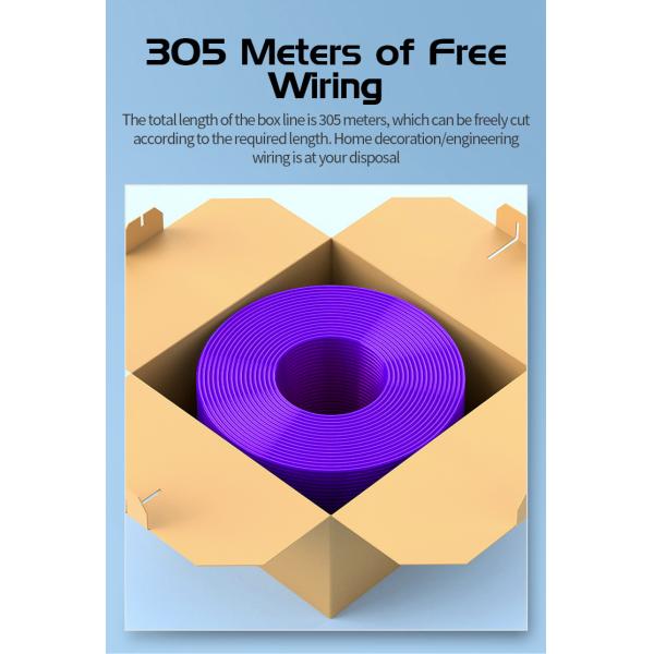 KICO Network Ethernet Cable CAT6 UTP 305m Lan Cable Indoor Cat6 Internet Cable Factory Manufacturers Purple Color