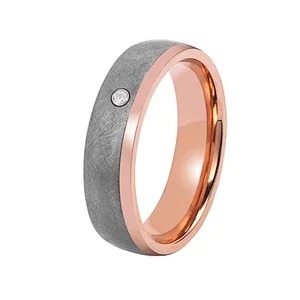 Rings de tantale en acier inoxydable de 7 mm en or rose bandes de tantale pour hommes faites à la main