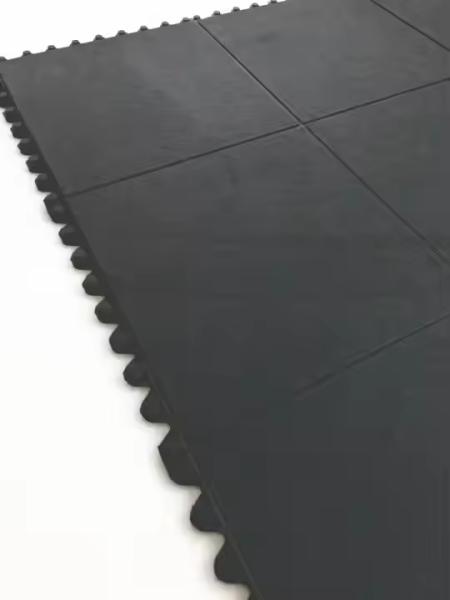 Grid Gym Mat Interlocking Design Anti Fatigue Anti slip Resilient Gym Flooring