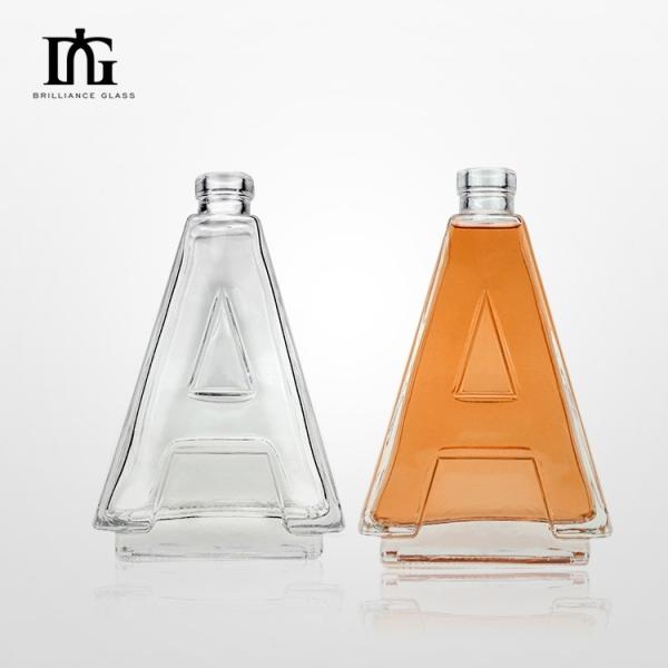 Body Material Glass Unique Custom A Shape Clear Glass Spirit Drink Bottle 500ml 700ml