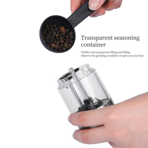 One Handed Operated Electric Pepper Grinder Adjustable Coarseness for Effortless BBQ