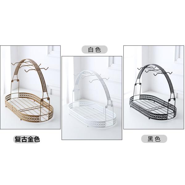 Gold Plated Six Hooks Tea Cup Holder Stand For Decoration