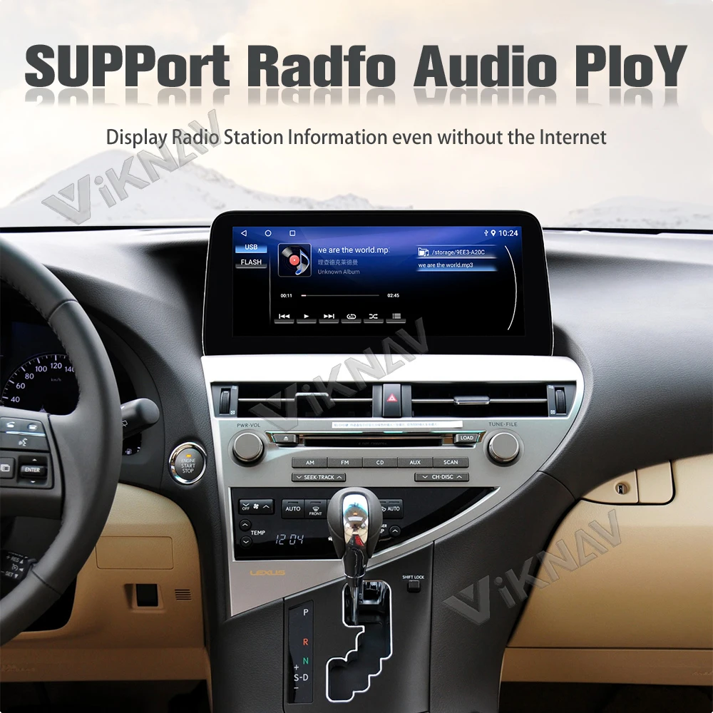 LEXUS RX 2009-2014 Послепродажный Bluetooth Автомобильное стерео Радио Обновление 12,3-дюймовый сенсорный экран
