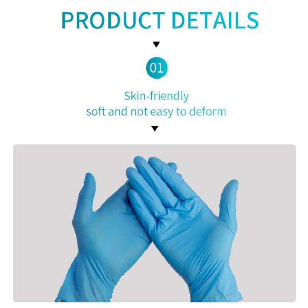green 3mil non sterile Powder Free disposable xs nitrile gloves for food industry