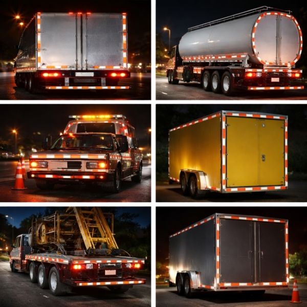 Aluminum Micro Prismatic DOT-C2 Reflective Tape For Trailers Recovery Vehicles