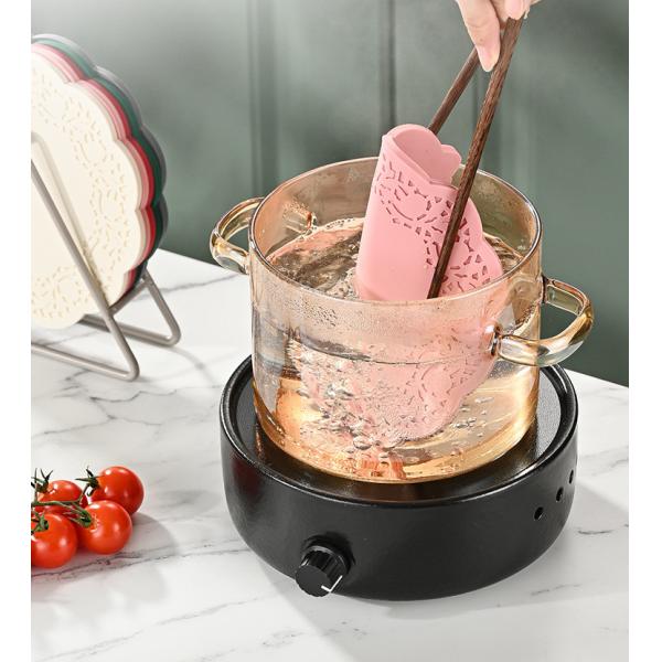 Силиконовые подставки для напитков с держателем Подставки для стаканов для напитков Силиконовые коврики для ковров Термостойкие чайные коврики Подарки для гостей