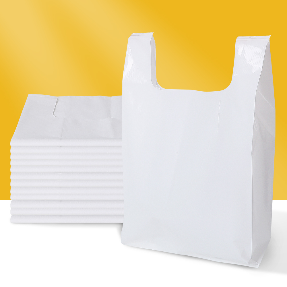 11x17 in Heavy-Duty HDPE Plastic T-Shirt Carryout Bag Wholesale Garment Retail Packaging Bag Custom Printed
