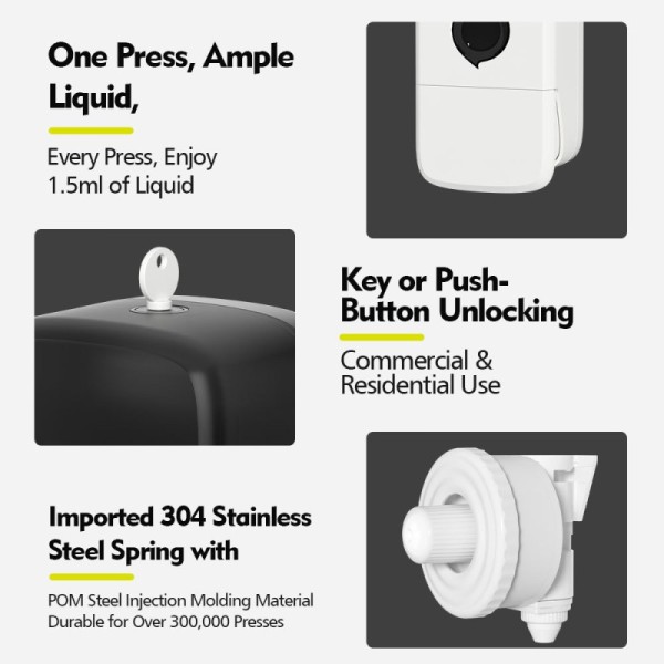 800ml Capacity Wall Mounted Toilet Sanitizer Dispenser For High Traffic Bathrooms