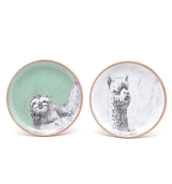 Animal Zebra Tiger Printing Stoneware Plate For Kids Heath Ceramics Dinner Plates