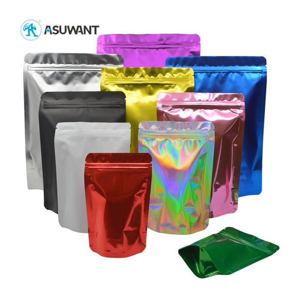 Multi Colored Aluminum Foil Bag Plastic Zipper Smell Proof Mylar Bags