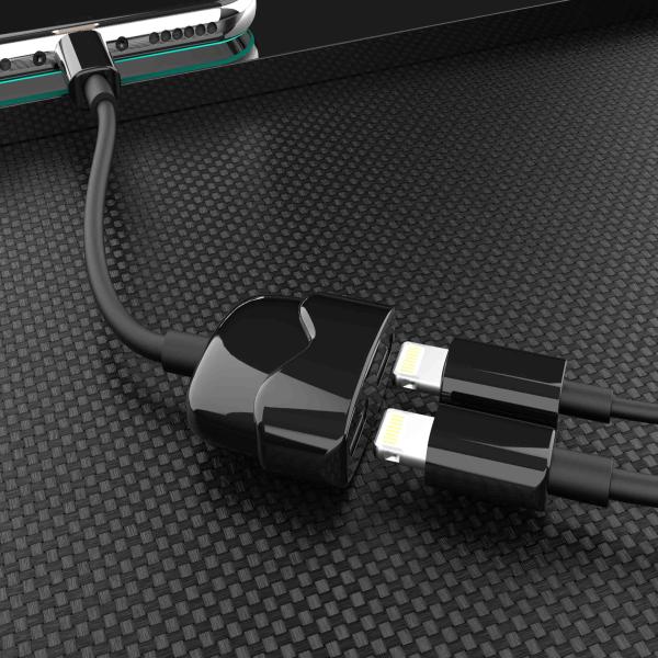 Dual 8 Pin Iphone 7 Phone Jack Adapter Audio Charge Call Volume Control