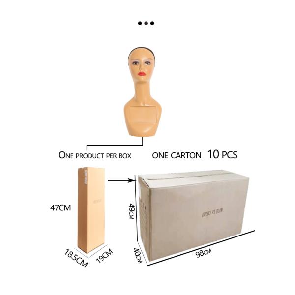 A3 Standing Hand Drawing Makeup Mannequin Head Without Shoulders For Wigs Display