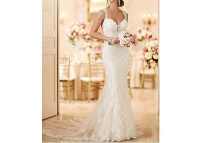 Backless Ivory Mermaid Wedding Gown With Lace Long Fishtail Size S M L