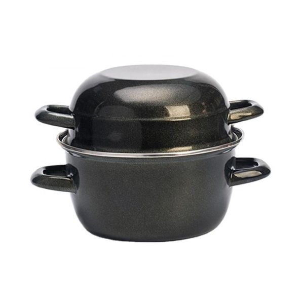 Non Stick Carbon Steel Enamel Mussel Set Casserole Pot Multi Function Customized Logo
