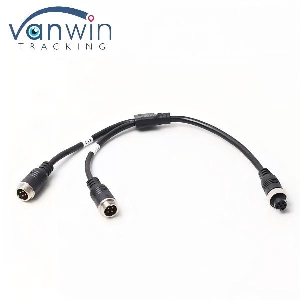 6 Pin Aviation Female To Dual 4P Male Aviation Adapter Cable For Vehicle Security System