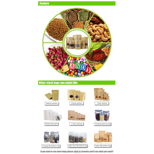Zip Lock ISO9001 Kraft Paper Bag