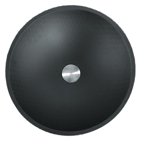 Matt Black Round Ceramic Bathroom Sink With Overflow