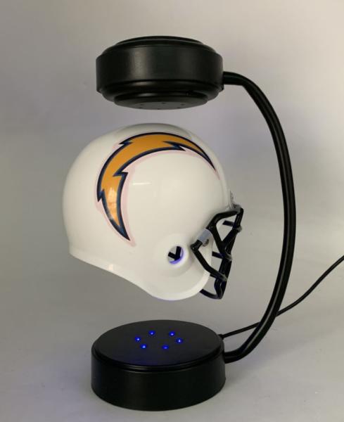 factory wholesale magnetic levitation floating hover helmet display racks with led light