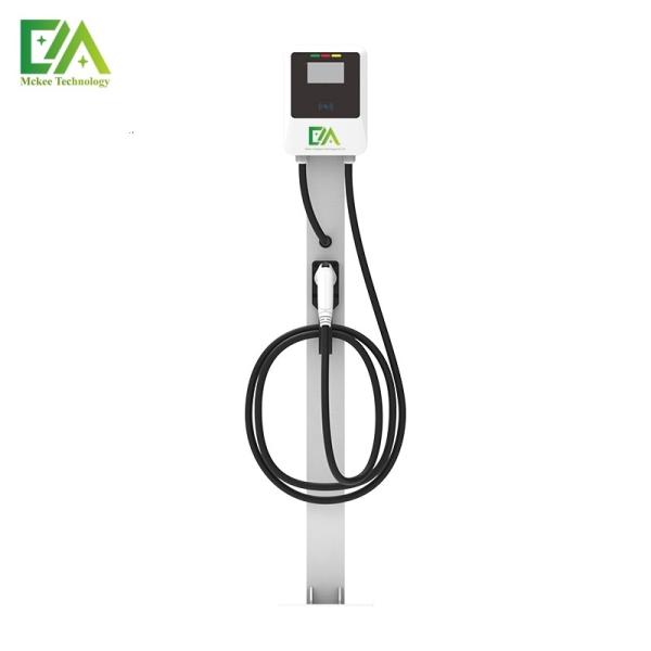 White Household Commercial 7KW/11KW/22KW Single-Gun Vertical Electric Vehicle AC Charging Pile