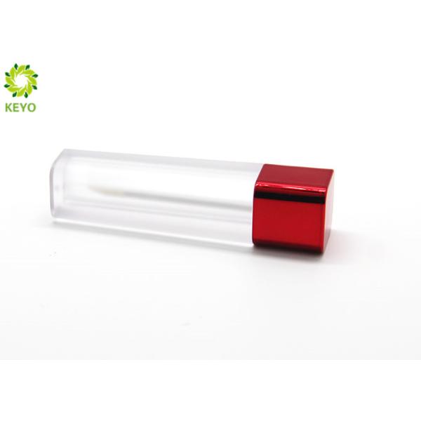 10ml Empty Lip Gloss Tubes With Brush , Luxury Square Clear Lip Gloss Bottles
