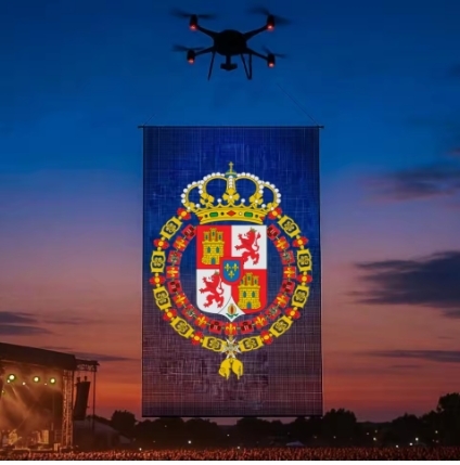 P15 LED Drone Display Screen Ultra Lightweight High Brightness Flying LED Mesh Screen for Aerial Advertising Events Stage Show Outdoor Sky Media Display Programmable WiFi Control Easy Installation