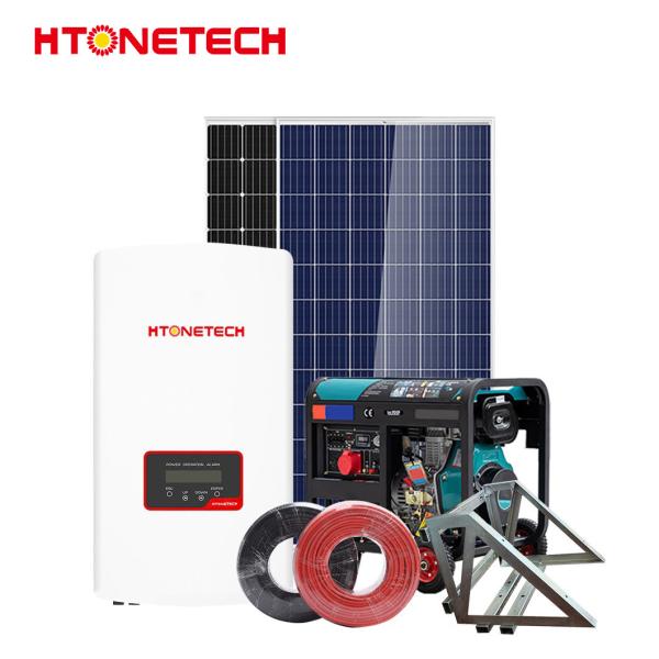 550W Home Off Grid Solar Wind Hybrid System 15Kw Mono Solar Panel