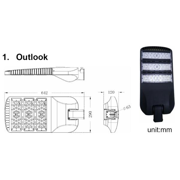 160lm/w Energy Saving Street Lighting , Led Solar Street Light IP65 IK10 30w-180w