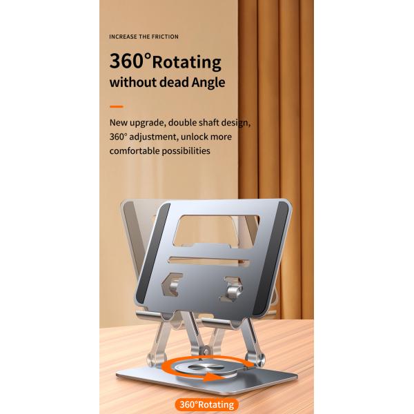 Folding Tablet Mobile Phone Stand Phone Holder Metal Alloy Device size supported 1 13 inch Adjustable height Easy to Carry