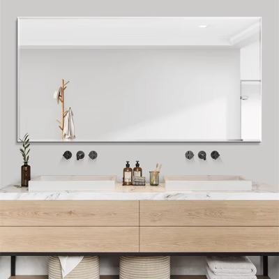 Minimalist Frameless Rectangular Wall Mirror 5mm HD Copper Free Silver Mirror Without Light
