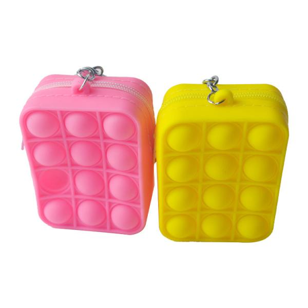 Pop Silicone Small Coin Purses Customized Trending Products Square Bubble
