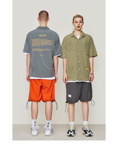 Soild Colors Personalised Oversize Men Shirts Knitted Hip Hop Shirts For Men
