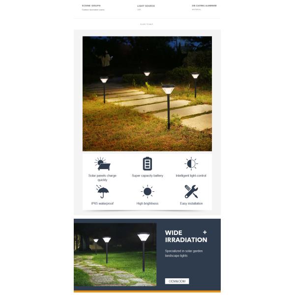 Сжигание алюминия светодиодные солнечные светодиоды с батареей 2000 мАч ODM OEM