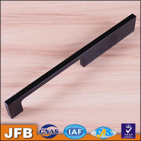 128/160/192/320MM holes distances Anodized Black finish aluminum wardrobe pull kitchen cabinet handle