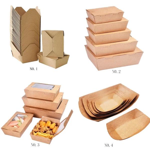 Oilproof Kraft Paper Custom Food Packaging Boxes 18g PE Coating