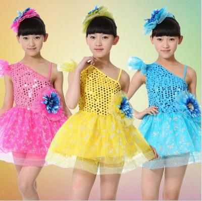 Girl's children's performing stage costumes under the modern clothing dance skirt sequined