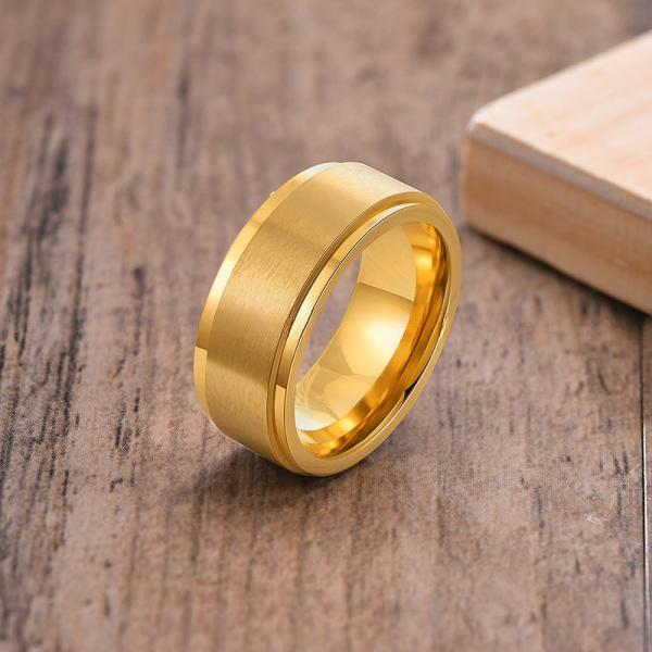 Black / Silver / Gold Stainless Steel Spinner Ring 8mm Third Party Appraisal For Men Women