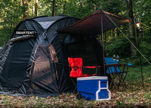 Black Waterproof Ripstop Polyester Fiberglass Tesla Camping Tent For Model Y Easy Setup And Enhanced Ventilation