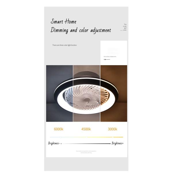 Iron Body 360 Degree Mesh Hood Ceiling Mounted LED Fan Light for Home Dining Room Bedroom