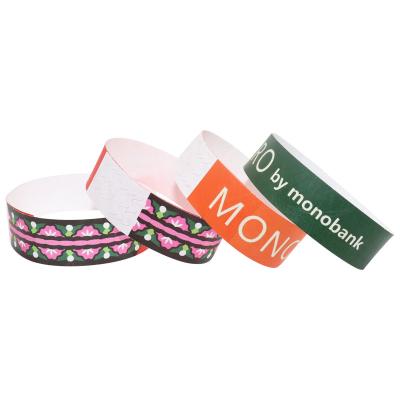 Tyvek Material Papel Event Pulseiras Com Logo Impressão Resistente à Destruição