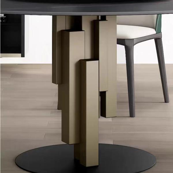 Modern Luxury Cheap Home Restaurant Furniture Dining Tables Set and 6 Chairs Sintered Stone Top Dining Room Set