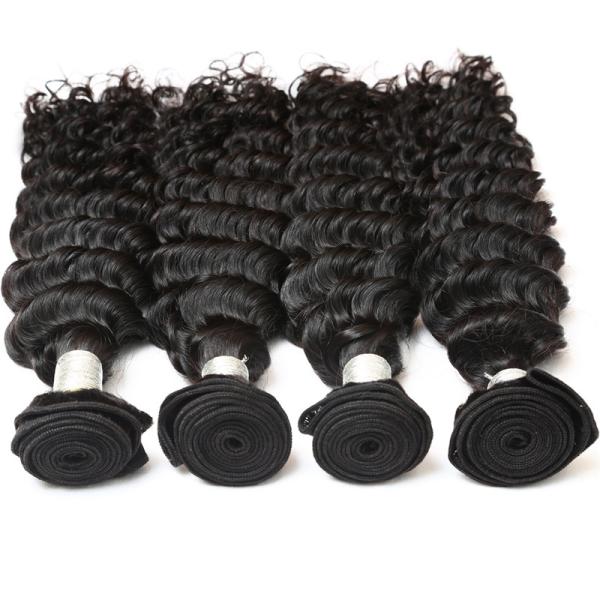 Virgin Peruvian Deep Wave Human Hair / Peruvian Hair Body Wave Bundles