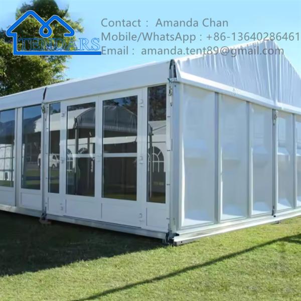 Outdoor White Catering Festival Tent Wedding Marquee Tents With Glass Wall