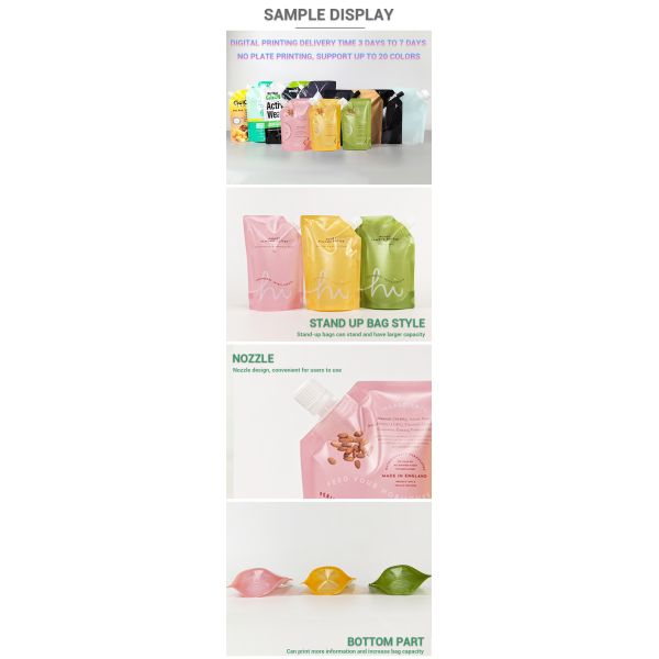 Drink Pouches with Spout Versatile Beverage Bags Manufacturer Waterproof Nozzle  Bag Water Leakage Can Stand Packaging Bag